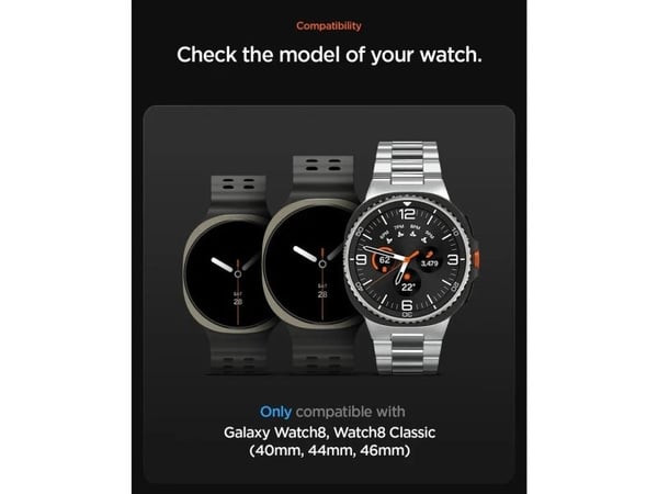Spigen Athlex Air, Band, Smartklokke, Sort, Gult, Samsung, Watch 8 Strap (46mm/44mm/40mm), 1 stykker