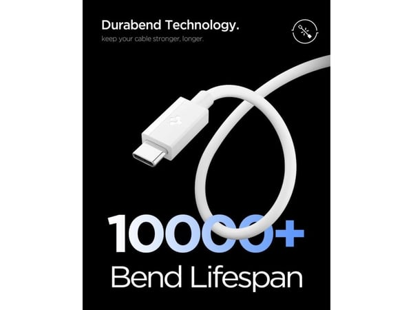 Spigen ACA08715, 1 m, USB A, USB C, USB 2.0, 0,48 Gbit/s, valkoinen