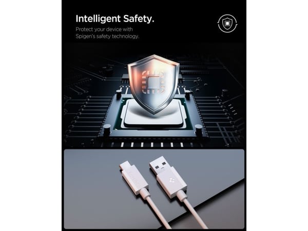 Spigen ACA08715, 1 m, USB A, USB C, USB 2.0, 0,48 Gbit/s, valkoinen