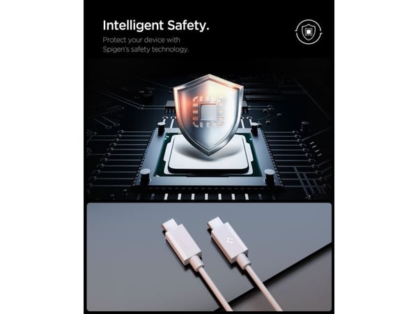 Spigen ACA08717, 1 m, USB C, USB C, USB 2.0, 0,48 Gbit/s, Hvit