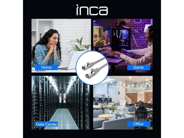 Inca ICAT7-100AG, 100 m, Cat7, S/FTP (S-STP), RJ-45, RJ-45, Grå