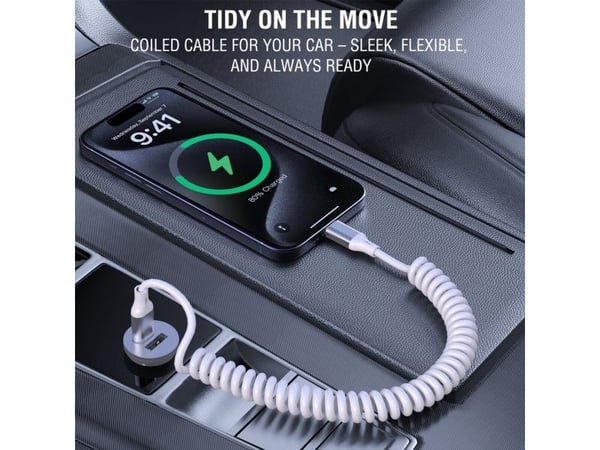 4smarts USB-C spiralkabel 100W hvit (4S541600)