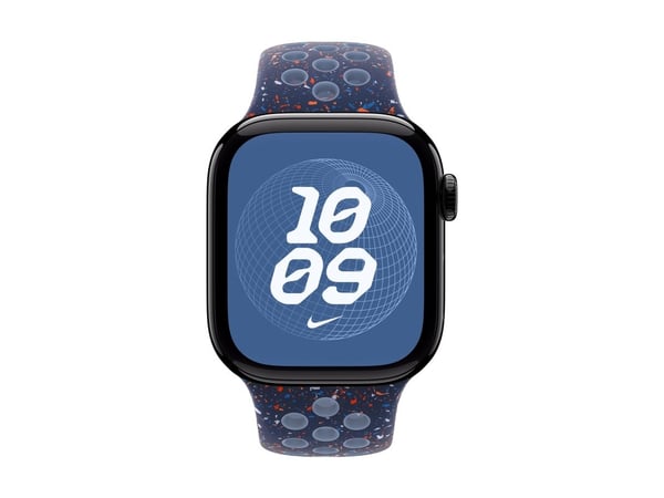 Apple Nike - Bånd for smart armbåndsur - 42mm - M/L-størrelse - blått bånd - for Watch Hermès Series 7, Hermès Series 9, SE 3, Series 10, Series 11...