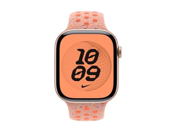 Apple Nike - Bånd for smart armbåndsur - 46mm - S/M-størrelse - alpenglow rosa - for Watch Hermès Series 9, SE 3, Series 10, Series 11, Series 8, S...
