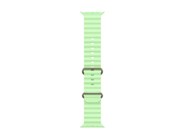 Apple - Bånd for smart armbåndsur - 49 mm, naturlig titanfinish - 130 - 200 mm - neongrønt - for Watch Hermès Series 9, SE 3, Series 10, Series 11,...