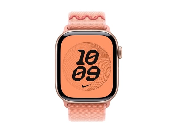 Apple Nike - Sløyfe for smart armbåndsur - 42mm - 130 - 190 mm - alpenglow rosa - for Watch Hermès Series 7, Hermès Series 9, SE 3, Series 10, Seri...
