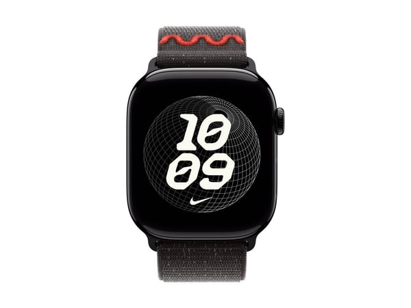Apple Nike - Sløyfe for smart armbåndsur - 46mm - 145 - 220 mm - midnatts sort - for Watch Hermès Series 9, SE 3, Series 10, Series 11, Series 8, S...