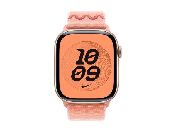 Apple Nike - Sløyfe for smart armbåndsur - 46mm - 145 - 220 mm - alpenglow rosa - for Watch Hermès Series 9, SE 3, Series 10, Series 11, Series 8, ...