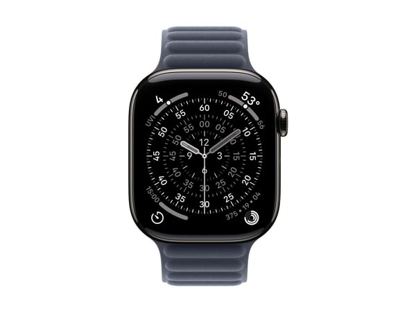 Apple - Klokkestropp for smart armbåndsur - 46mm - M/L-størrelse - marineblå - for Watch Hermès Series 9, SE 3, Series 10, Series 11, Series 8, Ser...