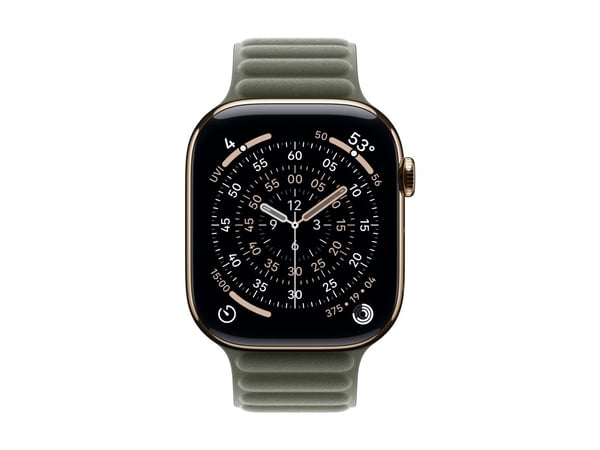 Apple - Klokkestropp for smart armbåndsur - 46mm - S/M-størrelse - salviegrå - for Watch Hermès Series 9, SE 3, Series 10, Series 11, Series 8, Ser...
