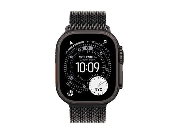 Apple - Sløyfe for smart armbåndsur - 49 mm, svart titanfinish - Medium størrelse - svart - for Watch Hermès Series 9, SE 3, Series 10, Series 11, ...
