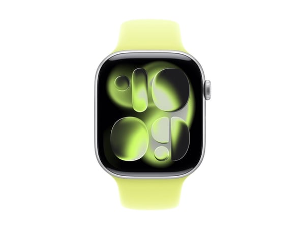 Apple - Bånd for smart armbåndsur - 46mm - M/L (passer håndledd på 160 - 210 mm) - neongul - for Watch Hermès Series 9, SE 3, Series 10, Series 11,...