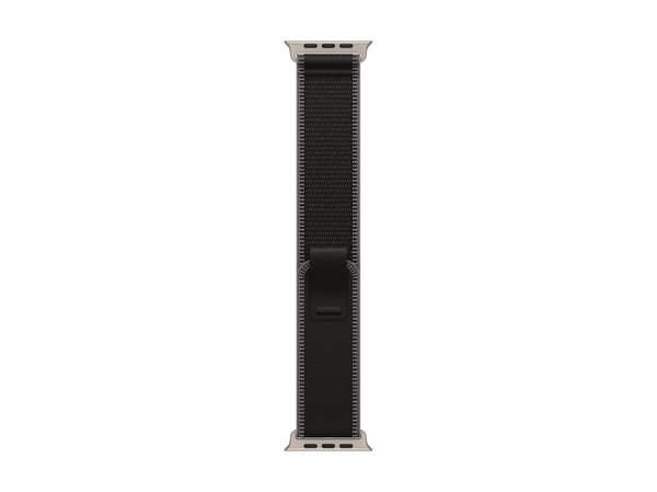 Apple - Sløyfe for smart armbåndsur - 49 mm, naturlig titanfinish - S/M-størrelse - svart/trekull - for Watch Hermès Series 9, SE 3, Series 10, Ser...