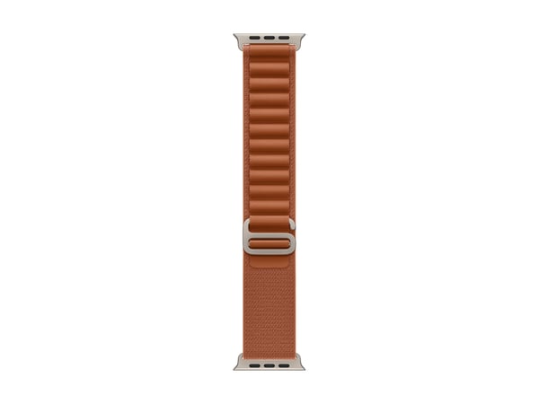 Apple - Sløyfe for smart armbåndsur - 49 mm, naturlig titanfinish - Liten størrelse - terrakotta - for Watch Hermès Series 9, SE 3, Series 10, Seri...
