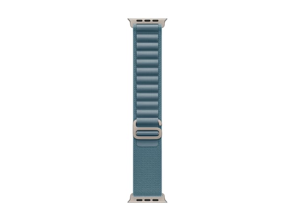 Apple - Sløyfe for smart armbåndsur - 49 mm, naturlig titanfinish - Liten størrelse - lys blå - for Watch Hermès Series 9, SE 3, Series 10, Series ...