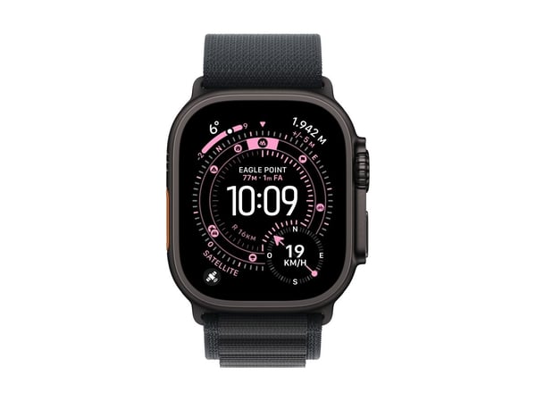 Apple - Sløyfe for smart armbåndsur - 49 mm, svart titanfinish - Liten størrelse - svart - for Watch Hermès Series 9, SE 3, Series 10, Series 11, S...