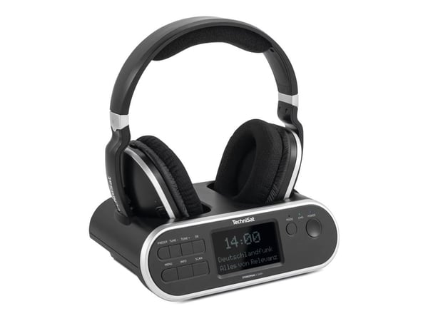 TechniSat StereoMan 2 DAB+ - Hodetelefoner - full størrelse - 2,4 GHz - trådløs - svart titan, svart
