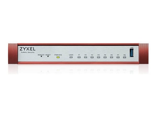 Zyxel ZyWALL USG FLEX 100HP - Brannvegg - med 1-års Security Bundle - 8 porter - 1GbE - skystyring