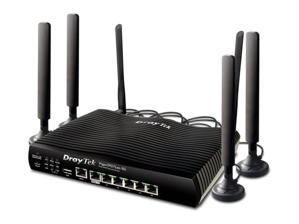 Draytek Vigor 2927Lax 5G - Trådløs ruter - WWAN 6-porters svitsj - 1GbE, 5G, LTE - WAN-porter: 2 - Wi-Fi 6 - Dobbeltbånd - veggmonterbar