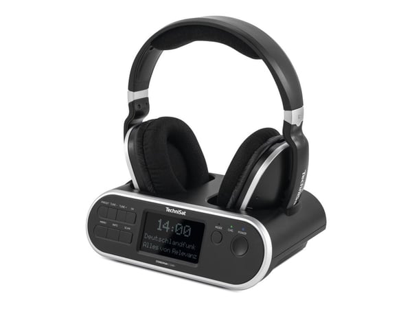 TechniSat StereoMan 2 DAB+ - Hodetelefoner - full størrelse - 2,4 GHz - trådløs - svart titan, svart