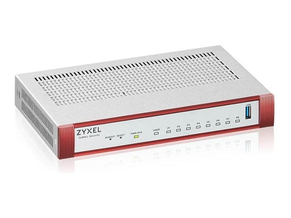 Zyxel ZyWALL USG FLEX 100HP - Brannvegg - med 1-års Security Bundle - 8 porter - 1GbE - skystyring