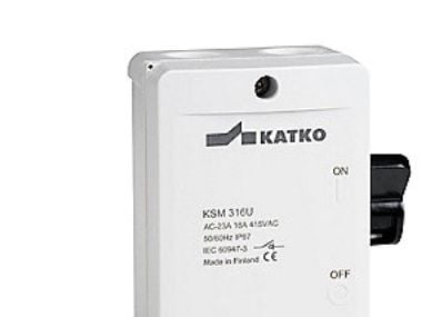 Katko KSM 425M1-2XM20P - Turvakytkin, 4-napainen, 25 A, harmaa/musta