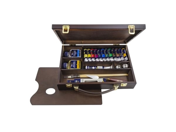 TITAN Arts Extra Fine oljemalingsett i treboks 20OL | 12 x + 1 x 60ml + tilbehør