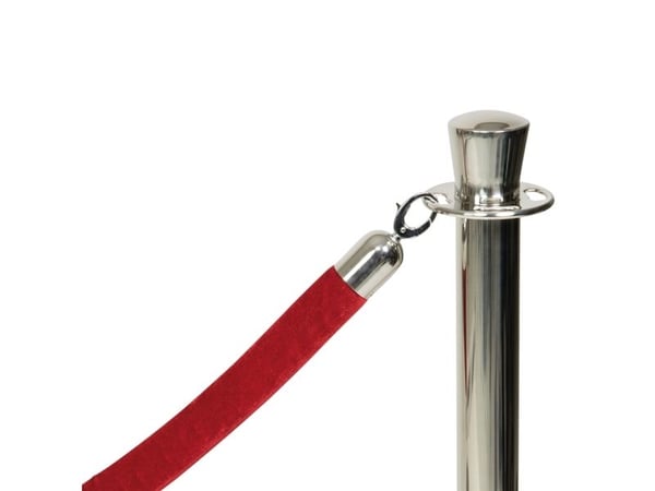Securit® CLASSIC CHROME sperresett med 1 stolpe med fot og 1 rød snor