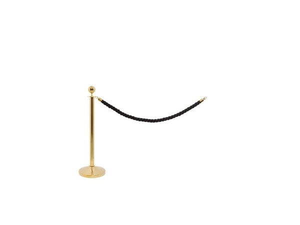 Securit® CLASSIC GOLD sperresett med 1 stolpe m/ fot og 1 sort tau
