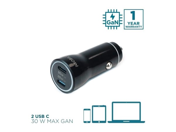 Mobilis - Autovirtasovitin - universaali - 60 Watt - 3 A (USB-C) - musta