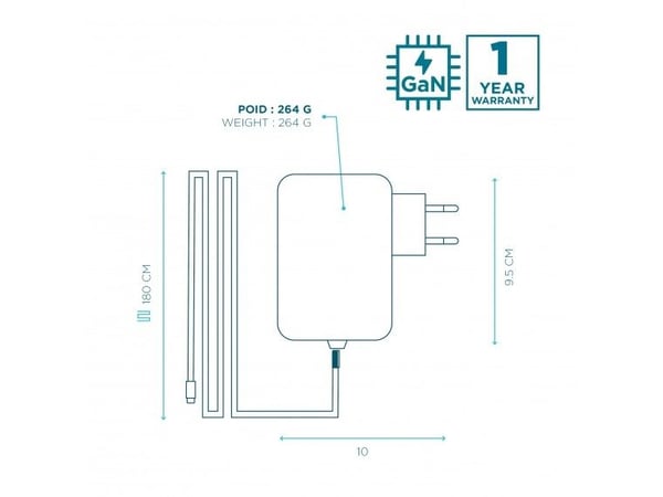 Mobilis - Strømadapter - GaN - 100 watt - PD/PPS, PD, Fast Charge (USB-C) - svart - Europa