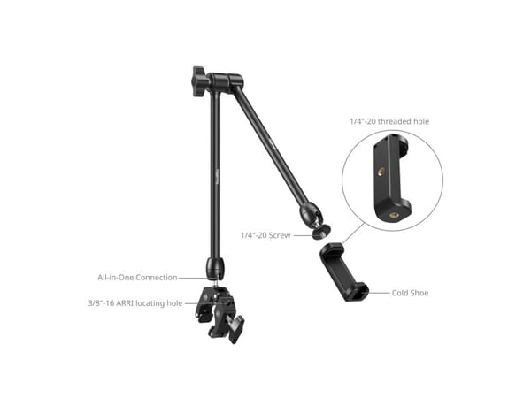 SmallRig 5624, Beslag, Sort, Aluminium, 99 mm, 27 mm, 372 mm