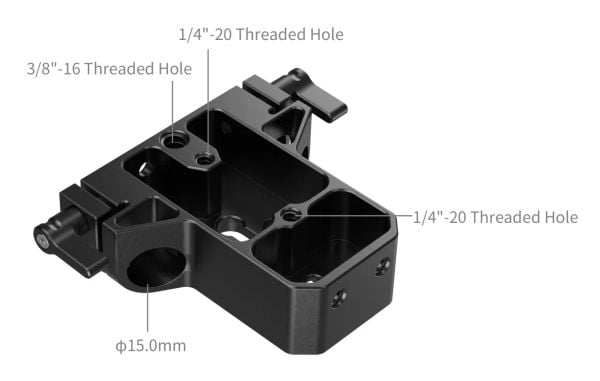 SmallRig 5609, Monteringsplate, Sort, Karbonfiber, Silikon, 1/4, 3/8", 106 mm, 26 mm