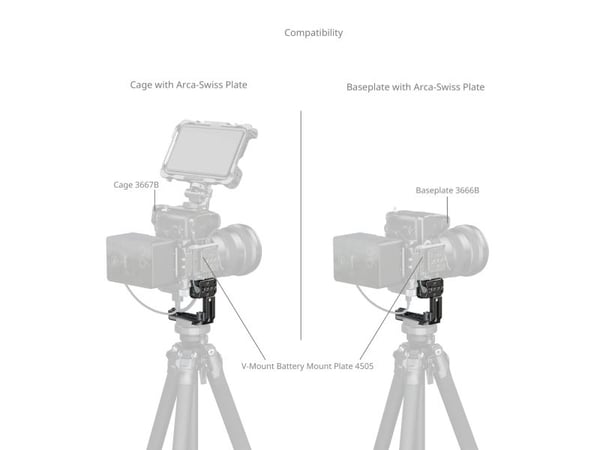 SmallRig 5594, Monteringsplade, Sort, Aluminium, 57,5 mm, 88 mm, 76,2 mm