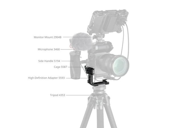 SmallRig 5594, Monteringsplade, Sort, Aluminium, 57,5 mm, 88 mm, 76,2 mm