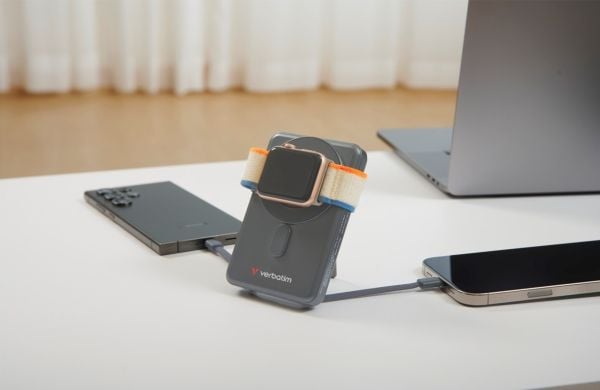 Verbatim Charge 'n' Go - Trådløs nødlader - magnetisk, med stativ - 5000 mAh - 20 watt - 2.4 A - PD 3.0, QC 3.0, Apple 2.4A, USB BC 1.2, AFC - 3 ut...