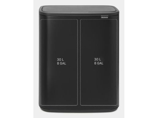 Affaldsspand Brabantia Bo Touch Bin 2 x 30 ltr. Matt Black Sort