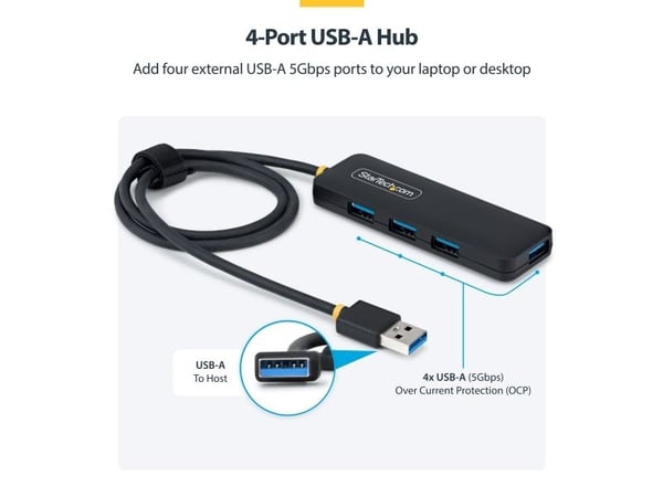 StarTech.com - Hubb - 4 x USB 3.2 Gen 1 - skrivbordsmodell