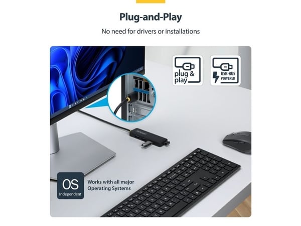 StarTech.com - Hubb - 4 x USB 3.2 Gen 1 - skrivbordsmodell