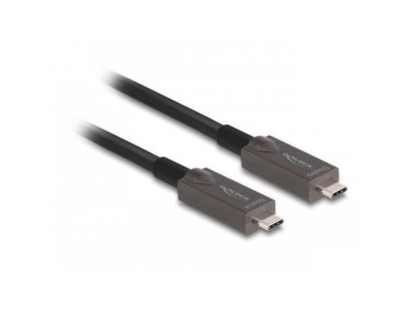 Delock - USB-kabel - 24 pin USB-C (hann) til 24 pin USB-C (hann) - USB 3.2 Gen 2 - 3 A - 5 m - USB Power Delivery (60W), 4 K 144 Hz (3840 x 2160) s...