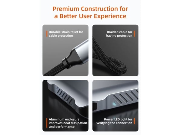 Cabletime CT-CM2H8K-AG, Thunderbolt 4, HDMI, USB 2.0 Type-A, USB 3.2 Gen 1 (3.1 Gen 1) Type-C, 60 Hz, 7680 x 4320, 4320p, 7680 x 4320 piksler