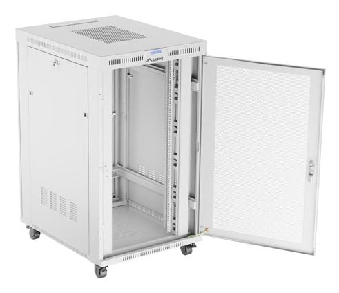 19" 27U 800X1000 GRÅ LCD PERFORERAD DÖRR LANBERG INSTALLATIONSRACK (FLAT PACK)