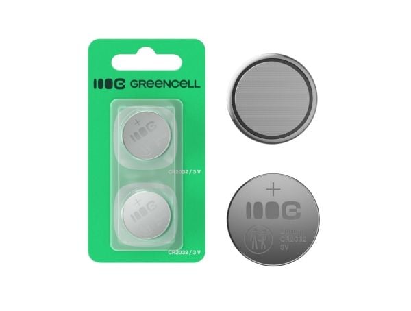 Green Cell Greencell Blister 2x lithium battery CR2032 3V 220mAh button for key, watch, remote, scale, Engangsbatteri, CR2032, Litium/alkalisk, 3 V...