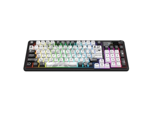 REDRAGON K719GF-RGB-PRO, Kabel &amp; trådløs, USB + RF Wireless + Bluetooth, Mekanisk, Sort