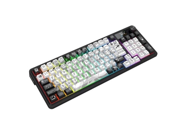 REDRAGON K719GF-RGB-PRO, Kabel &amp; trådløs, USB + RF Wireless + Bluetooth, Mekanisk, Sort