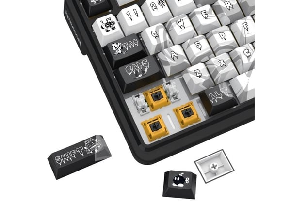 REDRAGON K719GF-RGB-PRO, Kabel &amp; trådløs, USB + RF Wireless + Bluetooth, Mekanisk, Sort