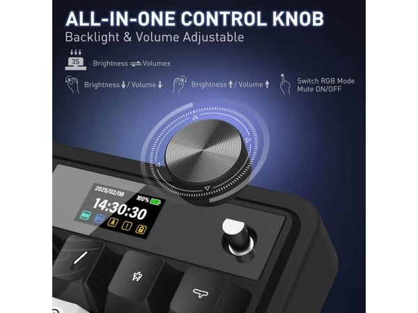 REDRAGON K719GF-RGB-PRO, Kabel &amp; trådløs, USB + RF Wireless + Bluetooth, Mekanisk, Sort