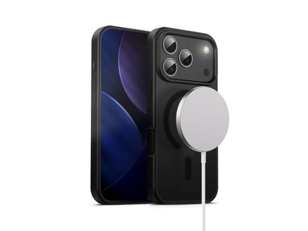 Crong Hybrid Frost MAG Cover, Suojus, Apple, iPhone 17 Pro, 16 cm (6.3"), musta, Läpikuultava