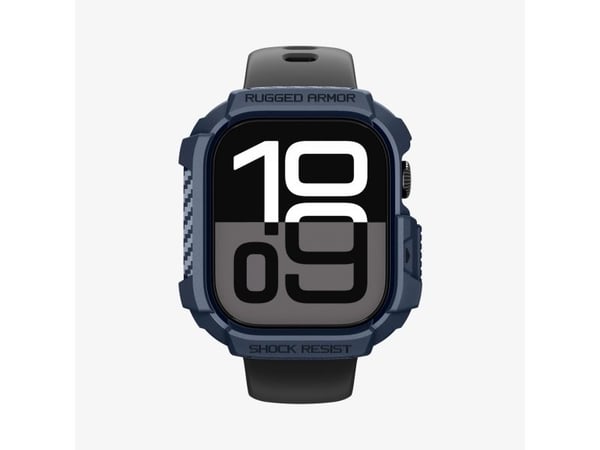 Spigen Rugged Armor 2, Etui, Smartklokke, Marineblå, Apple, Apple Watch 10/11 (42mm), Termoplastisk polyuretan (TPU)