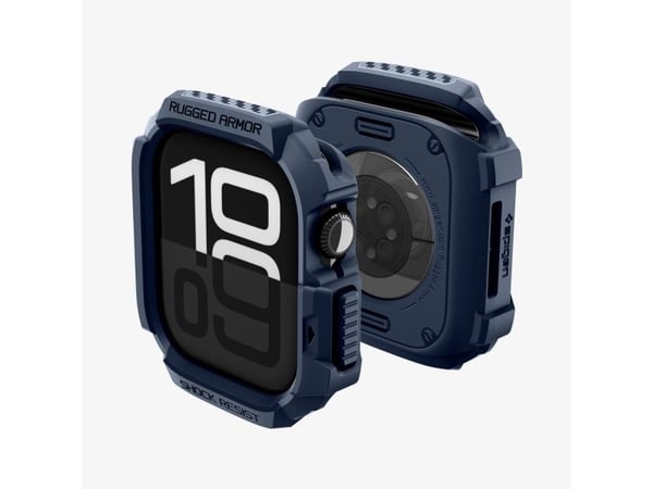Spigen Rugged Armor 2, Etui, Smartklokke, Marineblå, Apple, Apple Watch 10/11 (42mm), Termoplastisk polyuretan (TPU)